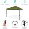 imageBest Choice Products 10x10ft 1Person Setup Pop Up Canopy Tent Instant Portable Shelter w 1Button Push Case 4 Weight Bags  BlueOlive Green