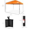 imageBest Choice Products 10x10ft 1Person Setup Pop Up Canopy Tent Instant Portable Shelter w 1Button Push Case 4 Weight Bags  BlueOrange