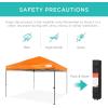 imageBest Choice Products 10x10ft 1Person Setup Pop Up Canopy Tent Instant Portable Shelter w 1Button Push Case 4 Weight Bags  BlueOrange