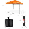 imageBest Choice Products 10x10ft 1Person Setup Pop Up Canopy Tent Instant Portable Shelter w 1Button Push Case 4 Weight Bags  BlueOrange