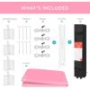 imageBest Choice Products 10x10ft 1Person Setup Pop Up Canopy Tent Instant Portable Shelter w 1Button Push Case 4 Weight Bags  BluePinkWhite