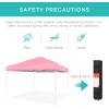 imageBest Choice Products 10x10ft 1Person Setup Pop Up Canopy Tent Instant Portable Shelter w 1Button Push Case 4 Weight Bags  BluePinkWhite