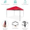 imageBest Choice Products 10x10ft 1Person Setup Pop Up Canopy Tent Instant Portable Shelter w 1Button Push Case 4 Weight Bags  BlueRed