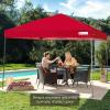 imageBest Choice Products 10x10ft 1Person Setup Pop Up Canopy Tent Instant Portable Shelter w 1Button Push Case 4 Weight Bags  BlueRed