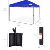 imageBest Choice Products 10x10ft 1Person Setup Pop Up Canopy Tent Instant Portable Shelter w 1Button Push Case 4 Weight Bags  BlueResort Blue