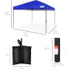 imageBest Choice Products 10x10ft 1Person Setup Pop Up Canopy Tent Instant Portable Shelter w 1Button Push Case 4 Weight Bags  BlueResort Blue