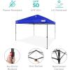 imageBest Choice Products 10x10ft 1Person Setup Pop Up Canopy Tent Instant Portable Shelter w 1Button Push Case 4 Weight Bags  BlueResort Blue