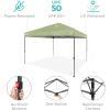 imageBest Choice Products 10x10ft 1Person Setup Pop Up Canopy Tent Instant Portable Shelter w 1Button Push Case 4 Weight Bags  BlueSage Green