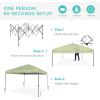 imageBest Choice Products 10x10ft 1Person Setup Pop Up Canopy Tent Instant Portable Shelter w 1Button Push Case 4 Weight Bags  BlueSage Green