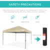 imageBest Choice Products 10x10ft 1Person Setup Pop Up Canopy Tent Instant Portable Shelter w 1Button Push Case 4 Weight Bags  BlueSand