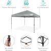 imageBest Choice Products 10x10ft 1Person Setup Pop Up Canopy Tent Instant Portable Shelter w 1Button Push Case 4 Weight Bags  BlueSilver