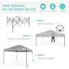 imageBest Choice Products 10x10ft 1Person Setup Pop Up Canopy Tent Instant Portable Shelter w 1Button Push Case 4 Weight Bags  BlueSilver