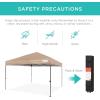 imageBest Choice Products 10x10ft 1Person Setup Pop Up Canopy Tent Instant Portable Shelter w 1Button Push Case 4 Weight Bags  BlueTan