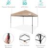 imageBest Choice Products 10x10ft 1Person Setup Pop Up Canopy Tent Instant Portable Shelter w 1Button Push Case 4 Weight Bags  BlueTan