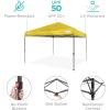 imageBest Choice Products 10x10ft 1Person Setup Pop Up Canopy Tent Instant Portable Shelter w 1Button Push Case 4 Weight Bags  BlueYellow