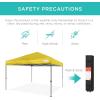 imageBest Choice Products 10x10ft 1Person Setup Pop Up Canopy Tent Instant Portable Shelter w 1Button Push Case 4 Weight Bags  BlueYellow