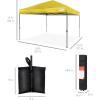 imageBest Choice Products 10x10ft 1Person Setup Pop Up Canopy Tent Instant Portable Shelter w 1Button Push Case 4 Weight Bags  BlueYellow
