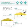 imageBest Choice Products 10x10ft 1Person Setup Pop Up Canopy Tent Instant Portable Shelter w 1Button Push Case 4 Weight Bags  BlueYellow