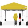 imageBest Choice Products 10x10ft 1Person Setup Pop Up Canopy Tent Instant Portable Shelter w 1Button Push Case 4 Weight Bags  BlueYellow