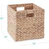 imageBest Choice Products 12x12in Hyacinth Baskets Rustic Set Of 5 Multipurpose Collapsible Storage Organizer Handwoven Laundry Totes for Bedroom Living Room Shelves wInserts  BrownWhite