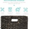 imageBest Choice Products 12x12in Hyacinth Baskets Rustic Set Of 5 Multipurpose Collapsible Storage Organizer Handwoven Laundry Totes for Bedroom Living Room Shelves wInserts  BrownBlack