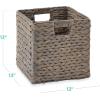 imageBest Choice Products 12x12in Hyacinth Baskets Rustic Set Of 5 Multipurpose Collapsible Storage Organizer Handwoven Laundry Totes for Bedroom Living Room Shelves wInserts  BrownGray