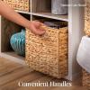 imageBest Choice Products 12x12in Hyacinth Baskets Rustic Set Of 5 Multipurpose Collapsible Storage Organizer Handwoven Laundry Totes for Bedroom Living Room Shelves wInserts  BrownGray