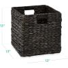 imageBest Choice Products 12x12in Hyacinth Baskets Rustic Set Of 5 Multipurpose Collapsible Storage Organizer Handwoven Laundry Totes for Bedroom Living Room Shelves wInserts  BrownBlack