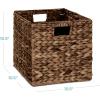 imageBest Choice Products 12x12in Hyacinth Baskets Rustic Set Of 5 Multipurpose Collapsible Storage Organizer Handwoven Laundry Totes for Bedroom Living Room Shelves wInserts  BrownBrown