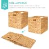 imageBest Choice Products 12x12in Hyacinth Baskets Rustic Set Of 5 Multipurpose Collapsible Storage Organizer Handwoven Laundry Totes for Bedroom Living Room Shelves wInserts  BrownNatural