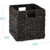 imageBest Choice Products 12x12in Hyacinth Baskets Rustic Set Of 5 Multipurpose Collapsible Storage Organizer Handwoven Laundry Totes for Bedroom Living Room Shelves wInserts  BrownBlack
