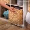 imageBest Choice Products 12x12in Hyacinth Baskets Rustic Set Of 5 Multipurpose Collapsible Storage Organizer Handwoven Laundry Totes for Bedroom Living Room Shelves wInserts  BrownGray