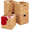 imageBest Choice Products 12x12in Hyacinth Baskets Rustic Set Of 5 Multipurpose Collapsible Storage Organizer Handwoven Laundry Totes for Bedroom Living Room Shelves wInserts  BrownNatural