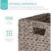 imageBest Choice Products 12x12in Hyacinth Baskets Rustic Set Of 5 Multipurpose Collapsible Storage Organizer Handwoven Laundry Totes for Bedroom Living Room Shelves wInserts  BrownGray