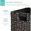 imageBest Choice Products 12x12in Hyacinth Baskets Rustic Set Of 5 Multipurpose Collapsible Storage Organizer Handwoven Laundry Totes for Bedroom Living Room Shelves wInserts  BrownBlack