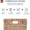 imageBest Choice Products 12x12in Hyacinth Baskets Rustic Set Of 5 Multipurpose Collapsible Storage Organizer Handwoven Laundry Totes for Bedroom Living Room Shelves wInserts  BrownWhite