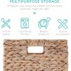 imageBest Choice Products 12x12in Hyacinth Baskets Rustic Set Of 5 Multipurpose Collapsible Storage Organizer Handwoven Laundry Totes for Bedroom Living Room Shelves wInserts  BrownWhite