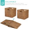 imageBest Choice Products 12x12in Hyacinth Baskets Rustic Set Of 5 Multipurpose Collapsible Storage Organizer Handwoven Laundry Totes for Bedroom Living Room Shelves wInserts  BrownChestnut