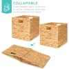 imageBest Choice Products 12x12in Hyacinth Baskets Rustic Set Of 5 Multipurpose Collapsible Storage Organizer Handwoven Laundry Totes for Bedroom Living Room Shelves wInserts  BrownNatural