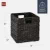 imageBest Choice Products 12x12in Hyacinth Baskets Rustic Set Of 5 Multipurpose Collapsible Storage Organizer Handwoven Laundry Totes for Bedroom Living Room Shelves wInserts  BrownBlack