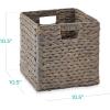 imageBest Choice Products 12x12in Hyacinth Baskets Rustic Set Of 5 Multipurpose Collapsible Storage Organizer Handwoven Laundry Totes for Bedroom Living Room Shelves wInserts  BrownGray