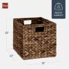imageBest Choice Products 12x12in Hyacinth Baskets Rustic Set Of 5 Multipurpose Collapsible Storage Organizer Handwoven Laundry Totes for Bedroom Living Room Shelves wInserts  BrownBrown