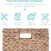imageBest Choice Products 12x12in Hyacinth Baskets Rustic Set Of 5 Multipurpose Collapsible Storage Organizer Handwoven Laundry Totes for Bedroom Living Room Shelves wInserts  BrownWhite