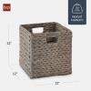 imageBest Choice Products 12x12in Hyacinth Baskets Rustic Set Of 5 Multipurpose Collapsible Storage Organizer Handwoven Laundry Totes for Bedroom Living Room Shelves wInserts  BrownGray