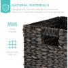 imageBest Choice Products 12x12in Hyacinth Baskets Rustic Set Of 5 Multipurpose Collapsible Storage Organizer Handwoven Laundry Totes for Bedroom Living Room Shelves wInserts  BrownBlack