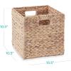 imageBest Choice Products 12x12in Hyacinth Baskets Rustic Set Of 5 Multipurpose Collapsible Storage Organizer Handwoven Laundry Totes for Bedroom Living Room Shelves wInserts  BrownWhite
