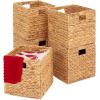 imageBest Choice Products 12x12in Hyacinth Baskets Rustic Set Of 5 Multipurpose Collapsible Storage Organizer Handwoven Laundry Totes for Bedroom Living Room Shelves wInserts  BrownNatural