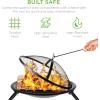 imageBest Choice Products 22in Steel Fire Pit Bowl Outdoor Portable Folding Firepit Small Wood Burning Bonfire Pit Camping BBQ Grill for Patio Backyard Outside wScreen Cover Log Grate Poker