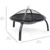 imageBest Choice Products 22in Steel Fire Pit Bowl Outdoor Portable Folding Firepit Small Wood Burning Bonfire Pit Camping BBQ Grill for Patio Backyard Outside wScreen Cover Log Grate Poker