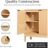 imageBest Choice Products 2Door Modern Storage Cabinet Buffet Sideboard Media Cabinet Cupboard Entryway Accent Table Bookcase wReeded Panels and Adjustable Shelves  WalnutNatural